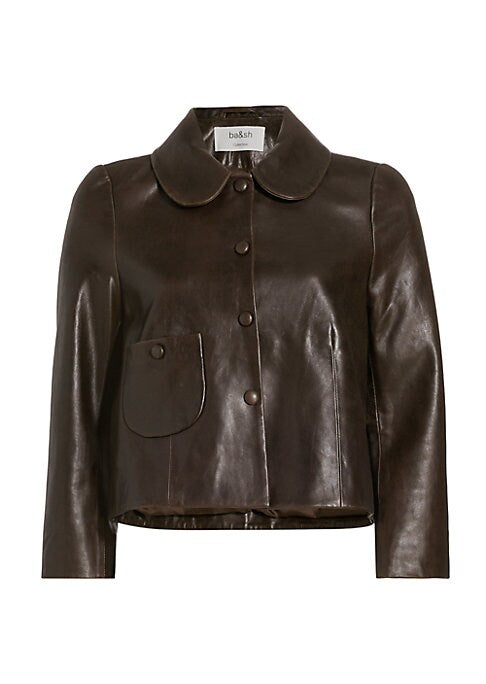 Chic Pleated Leather Jacket
