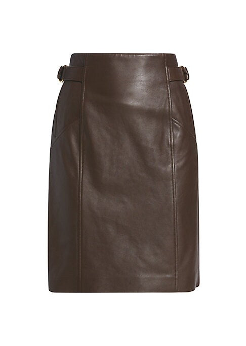 Leather Buckle Pencil Skirt