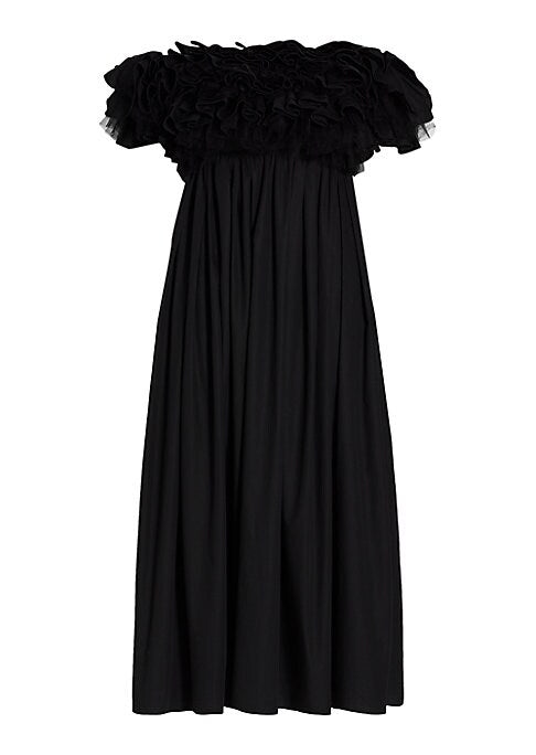 Tulle Ruffle Midi Dress