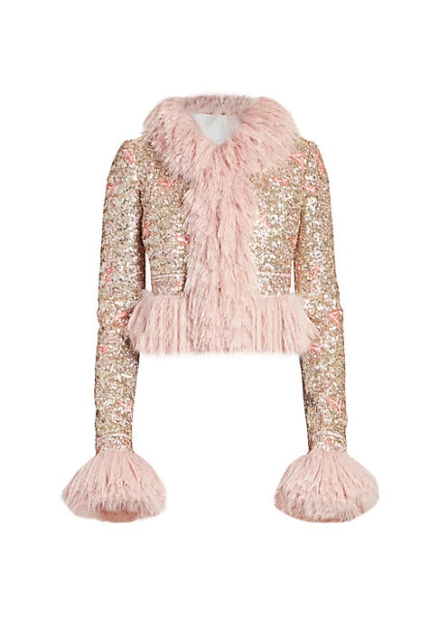 Sparkling Feathered Crop Jacket