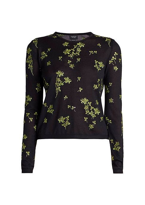 Embroidered Floral Knit Sweater