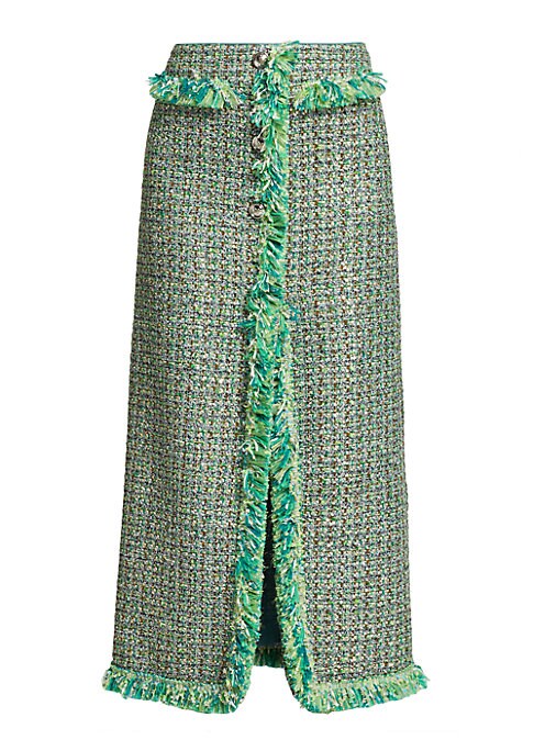 Chic Fringe Tweed Skirt