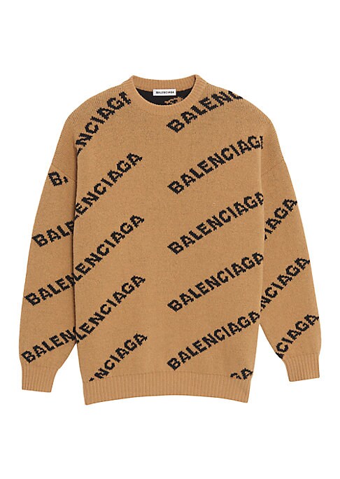 Diagonal Logo Knit Sweater