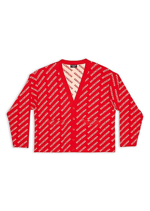 Logo Knit V-Neck Cardigan