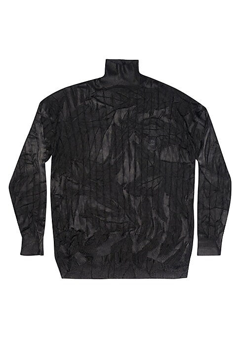 Crinkle Knit Turtleneck