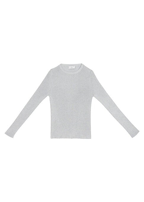 Metallic Knit Crew Sweater