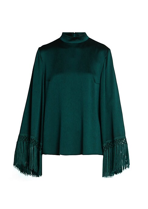 Fringe Mock Turtleneck Blouse