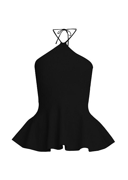 Playful Peplum Halter Top
