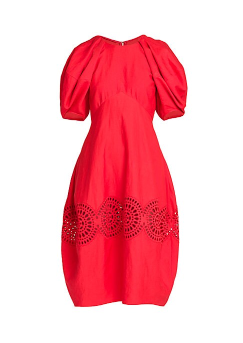 Puff Sleeve Embroidered Dress