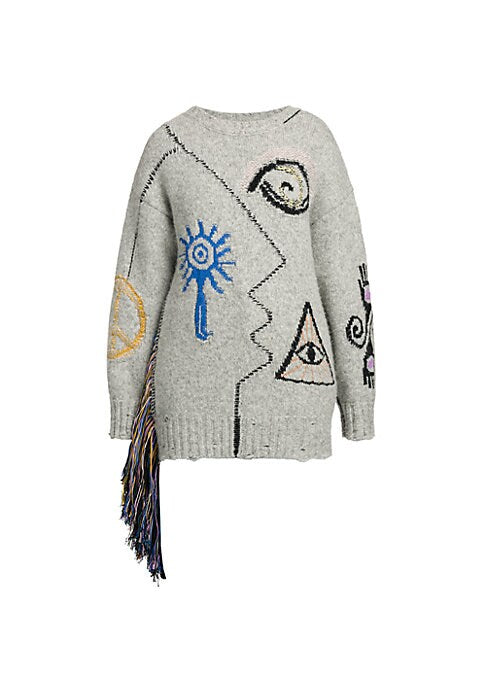 Fringed Folk Art Sweater