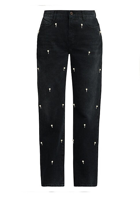 Embellished Denim Trousers