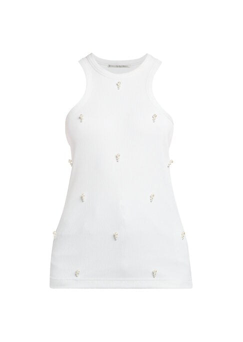 Pearl-Embellished Tank Top