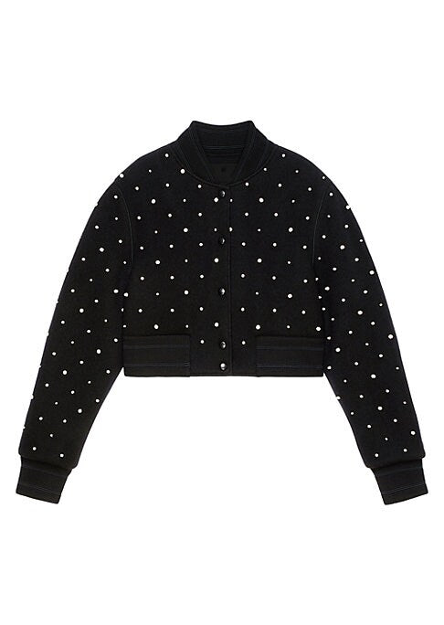 Embroidered Wool Bomber Jacket