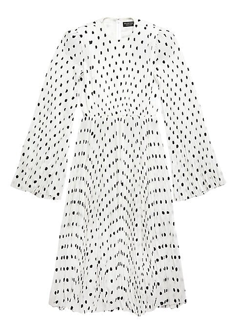 Polka Dot Pleat Dress