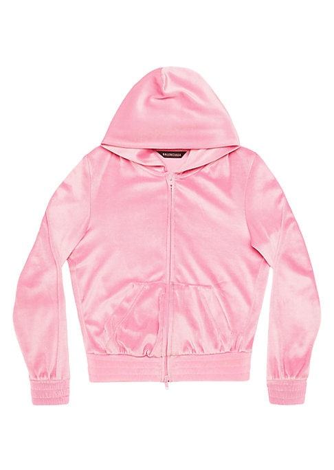 Rhinestone Velvet Zip Hoodie