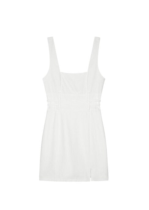 Belted Square Midi Dress