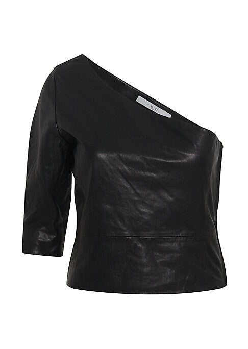 Chic Asymmetric Leather Blouse