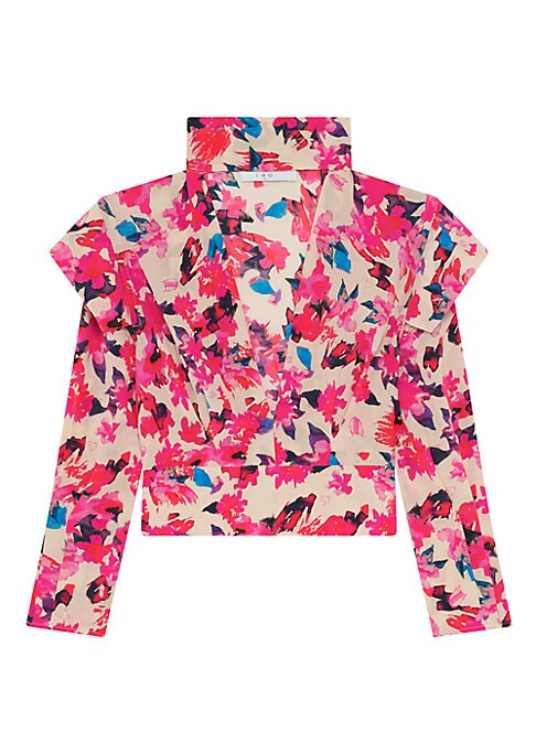 Silk Frill V-Neck Top