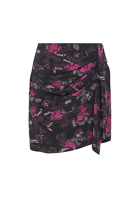 Wrap Print Mini Skirt