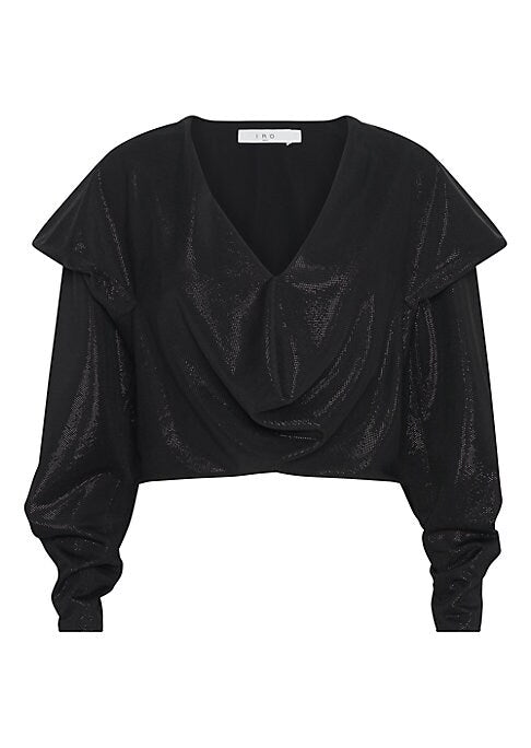 Gleaming Ruffled V-Neck Top