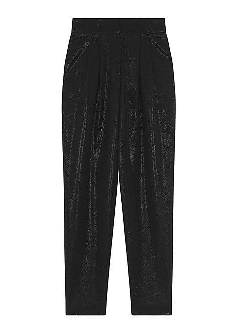 Shiny High-Waisted Trousers