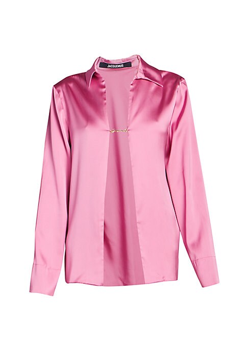 Lustrous Satin Statement Top