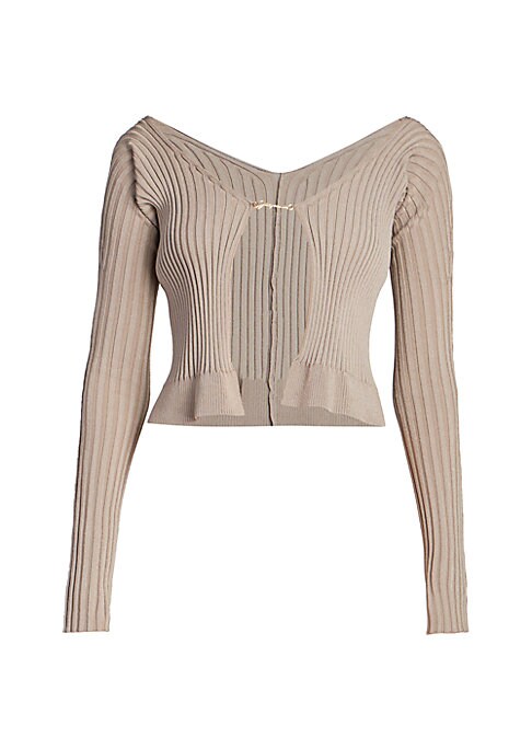 Chic Logo Ribbed Cardigan
