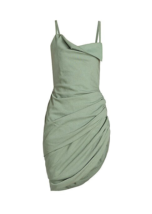Draped One-Shoulder Mini Dress