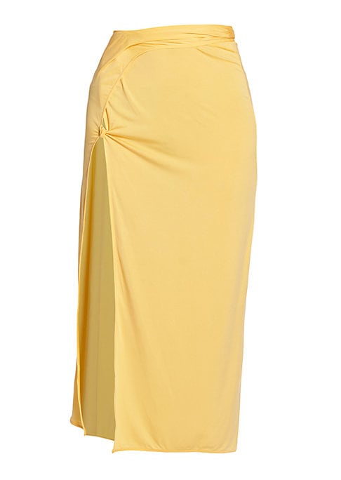 Wrap Slit Midi Skirt