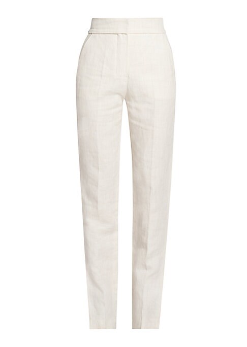 Linen Blend Tailored Trousers