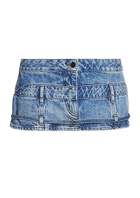 Denim Tiered Mini Skirt