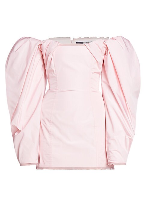 Balloon Sleeve Taffeta Dress