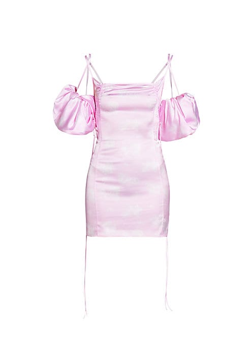 Satin Puff Sleeve Dress