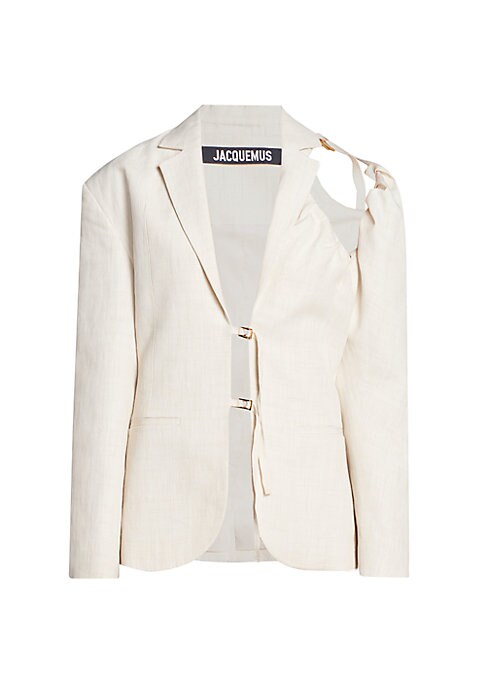 Cut-Out Linen Blazer