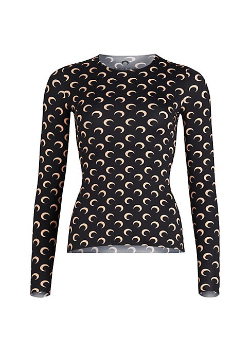 Crescent Print Bodycon Top