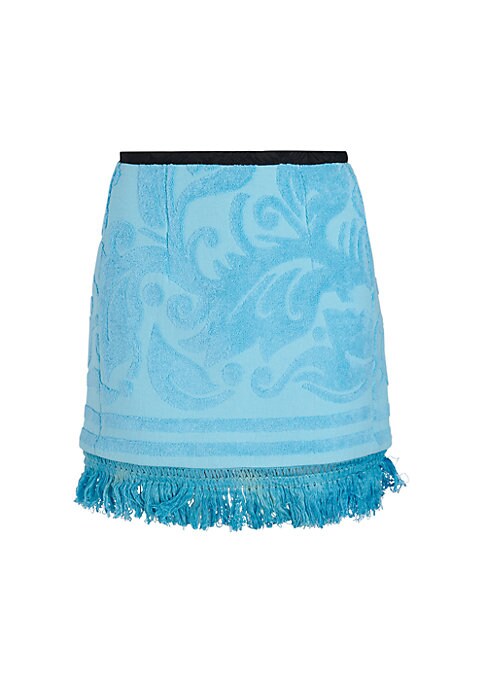 Fringed Cotton Mini Skirt