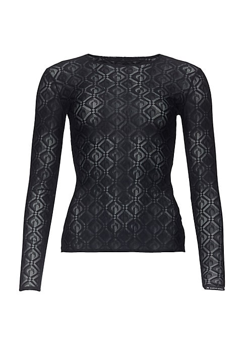 Crescent Mesh Long Sleeve Top