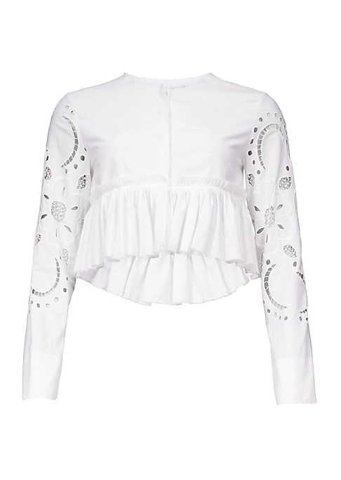 Ruffled Eyelet Cotton Top
