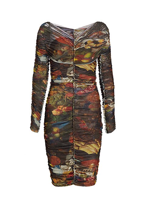 Elegant Ruched V-Neck Dress