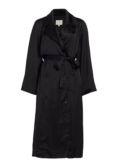 Satin Elegance Trench Coat
