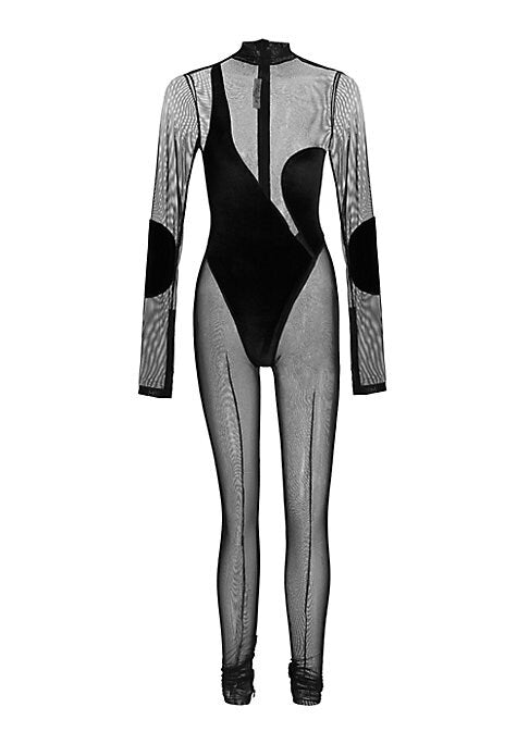 Velvet Mesh Bodysuit