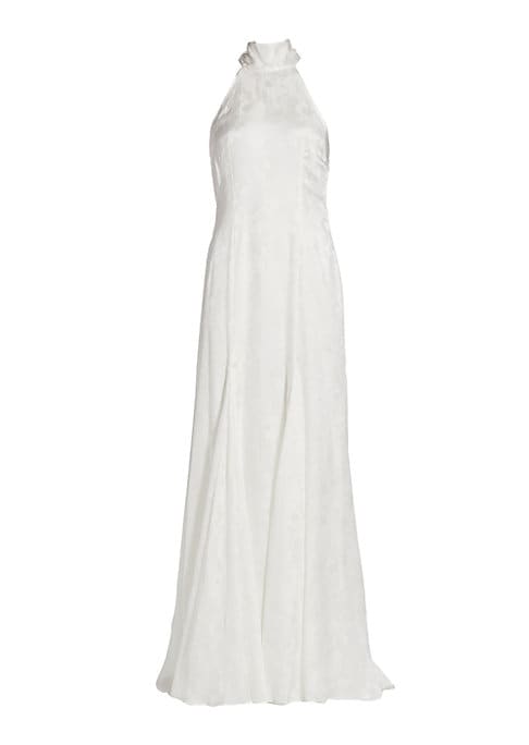Floral Silk Halter Dress