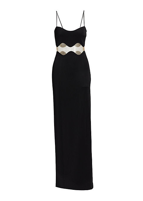 Elegant Mesh Column Gown