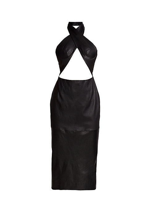 Sleek Cutout Leather Dress