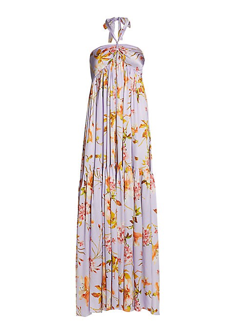 Floral Silk Maxi Dress