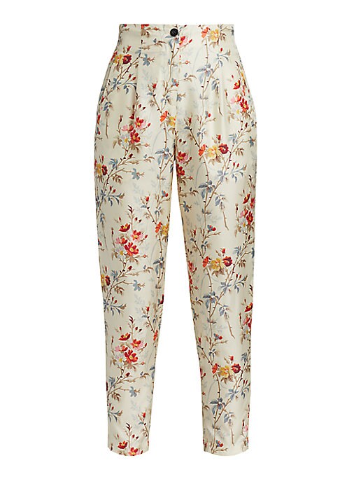 Floral Silk Trousers