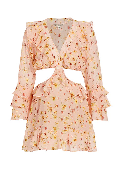 Floral Ruffle Chiffon Dress