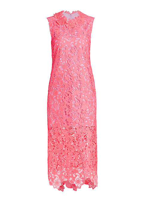 Lace Floral Midi Dress