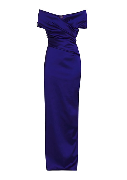 Elegant Satin Cape Gown
