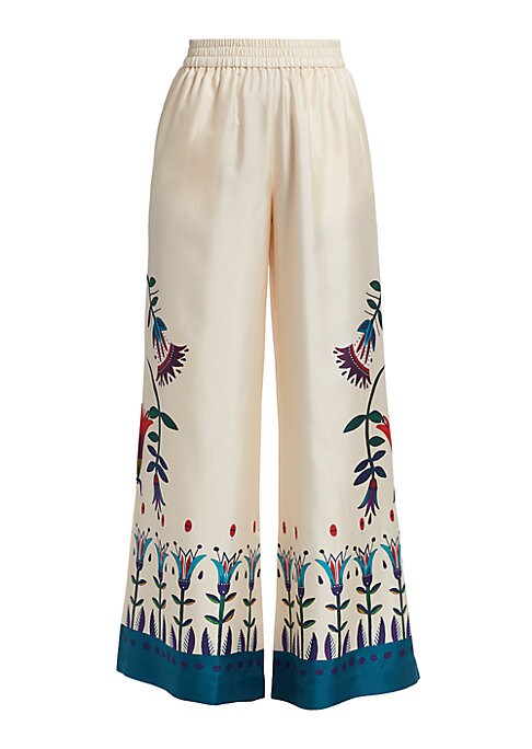 Silk Floral Flow Pants